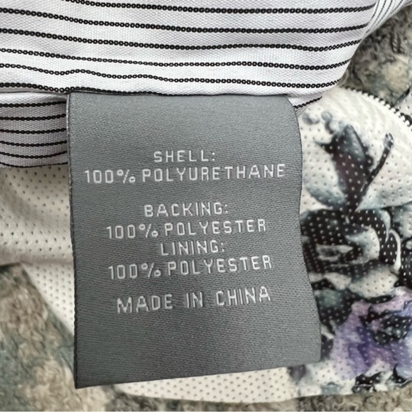 Bagatelle Womens Perforated Vegan Leather Peplum Jacket Floral Print Medium - Picture 13 of 13